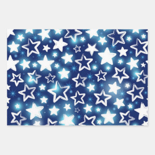 Feuille De Papier Cadeau Motif d'étoiles