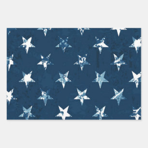 Feuille De Papier Cadeau Motif d'étoiles