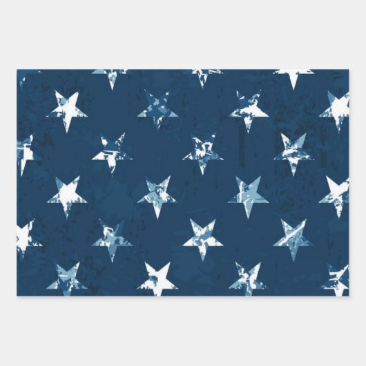 Feuille De Papier Cadeau Motif d'étoiles (Devant)