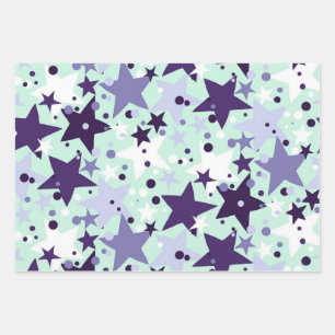 Feuille De Papier Cadeau Motif d'étoiles