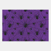 Feuille De Papier Cadeau Motif d'Halloween Black White araignées (Devant 2)