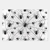 Feuille De Papier Cadeau Motif d'Halloween Black White araignées (Devant 2)