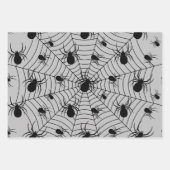 Feuille De Papier Cadeau Motif d'Halloween Black White araignées (Devant)