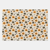 Feuille De Papier Cadeau Motif d'Halloween rétro (Devant)
