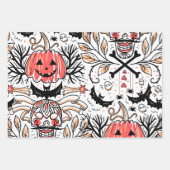 Feuille De Papier Cadeau Motif d'horreur d'Halloween (Devant 3)