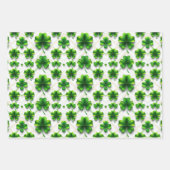 Feuille De Papier Cadeau Motif diamant de trèfle vert de la Saint-Patrick (Devant)