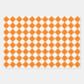 Feuille De Papier Cadeau Motif diamant Orange White Checker (Devant 2)