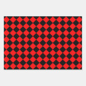 Feuille De Papier Cadeau Motif diamant Red Black Checker (Devant 2)