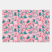 Feuille De Papier Cadeau Motif d'icône encadrée Elf Holiday (Devant 3)