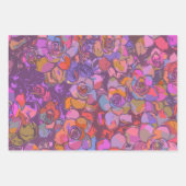 Feuille De Papier Cadeau Motif d'illustration de fleurs botaniques en viole (Devant 2)