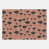 Feuille De Papier Cadeau Motif d'illustration Ostrich Bird (Devant 2)