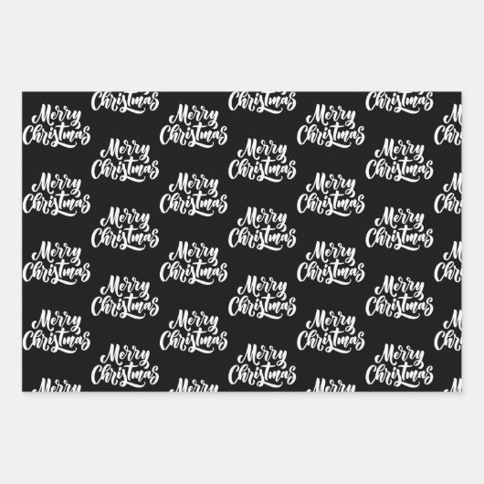 Feuille De Papier Cadeau Motif d'illustrations en noir rouge (Devant 3)