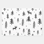 Feuille De Papier Cadeau Motif d'illustrations en noir rouge (Devant 2)