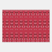 Feuille De Papier Cadeau Motif d'illustrations en noir rouge (Devant)
