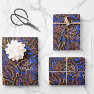 Feuille De Papier Cadeau Motif d'impression Leopard et Zebra
