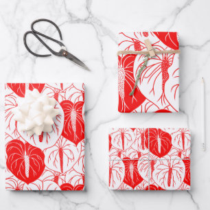 Feuille De Papier Cadeau Motif d'impression moderne Hawaiian Anthurium