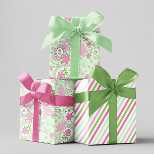 Feuille De Papier Cadeau Motif d'impression rose mignon