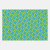 Feuille De Papier Cadeau Motif Dinosaur bleu (Devant 3)