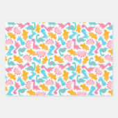 Feuille De Papier Cadeau Motif Dinosaur rose et Turquoise (Devant 3)