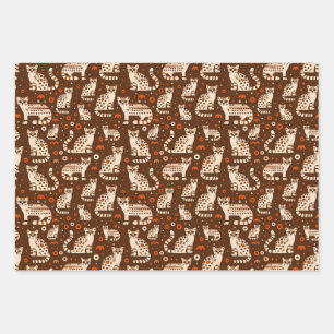 Feuille De Papier Cadeau Motif d'occelot