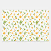 Feuille De Papier Cadeau Motif d'oranges et de feuillage (Devant)