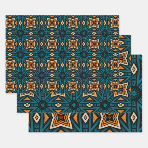 Feuille De Papier Cadeau Motif d'origine africaine No9