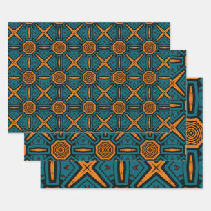Feuille De Papier Cadeau Motif d'origine africaine no 11