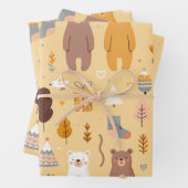Feuille De Papier Cadeau Motif d'ours adorable (En situation)