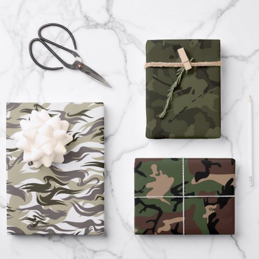 Feuille De Papier Cadeau Motif du Camouflage de l'armée (Recto)