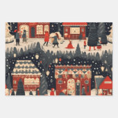 Feuille De Papier Cadeau Motif du marché de Noël festif (Devant 3)