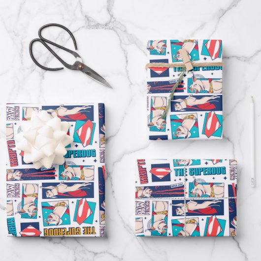 Feuille De Papier Cadeau Motif du panneau de dessin Krypto (Recto)