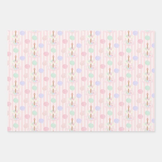 Feuille De Papier Cadeau Motif du Tea Party de Macron après-midi (Devant)