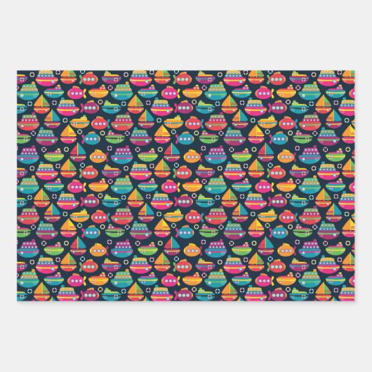 Feuille De Papier Cadeau Motif du transport maritime (Devant)