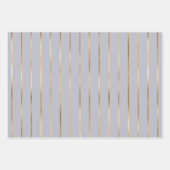 Feuille De Papier Cadeau Motif Dusty Blue Gold Stripe (Devant 3)