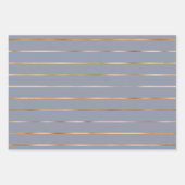 Feuille De Papier Cadeau Motif Dusty Blue Gold Stripe (Devant 2)