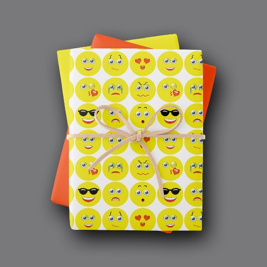 Feuille De Papier Cadeau Motif Emojis