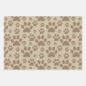 Feuille De Papier Cadeau Motif Empreinte de patte Brown (Devant 2)