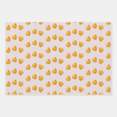 Feuille De Papier Cadeau Motif en chef citrouille orange (Devant 3)