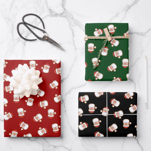 Feuille De Papier Cadeau Motif en chef père Noël (Recto)