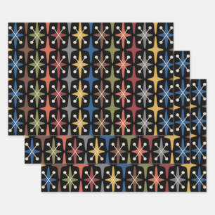 Feuille De Papier Cadeau Motif en étoile du milieu du XXe siècle