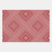 Feuille De Papier Cadeau Motif en forme de diamant rouge, blanc, noir (Devant 3)