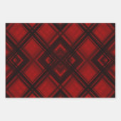 Feuille De Papier Cadeau Motif en forme de diamant rouge, blanc, noir (Devant 2)