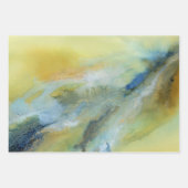 Feuille De Papier Cadeau Motif en marbre Abstrait bleu jaune (Devant)