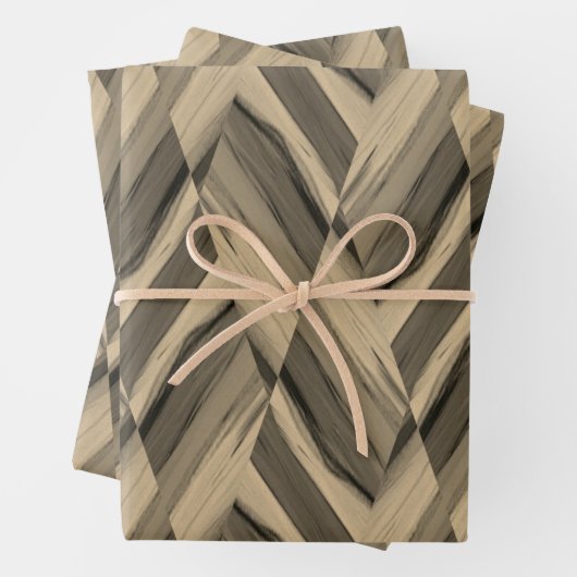 Feuille De Papier Cadeau Motif en marbre Brown complexe (En situation)