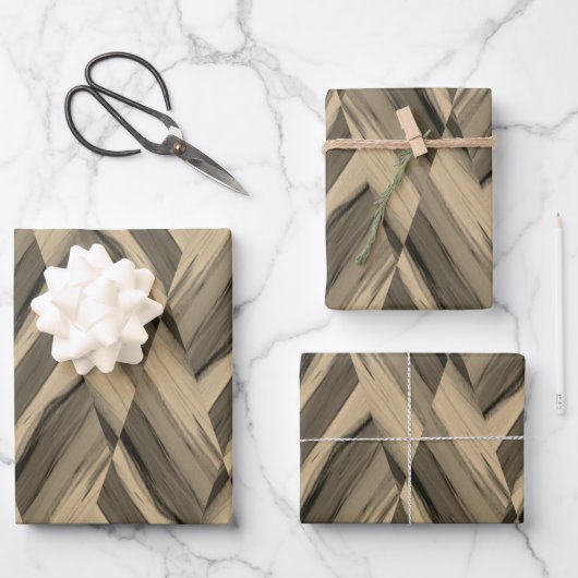 Feuille De Papier Cadeau Motif en marbre Brown complexe (Recto)