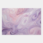 Feuille De Papier Cadeau Motif en marbre rose, Lilac, violet (Devant 3)