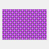 Feuille De Papier Cadeau Motif en treillis noir blanc Magenta points roses (Devant 2)