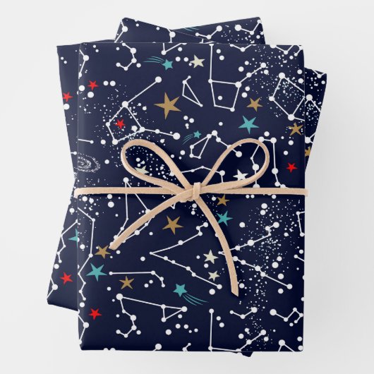 Feuille De Papier Cadeau Motif Espace  (En situation)