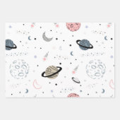 Feuille De Papier Cadeau Motif Espace et étoiles (Devant 3)