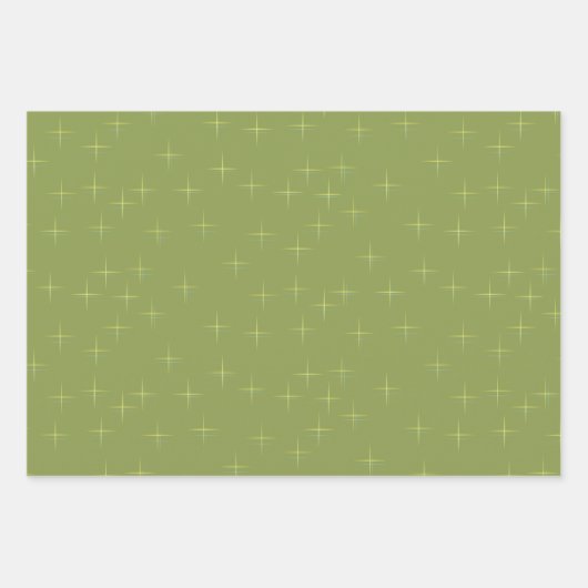 Feuille De Papier Cadeau Motif étincelant noir pin vert (Devant 3)